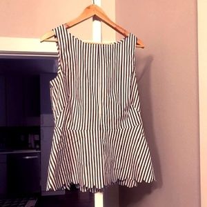 Peplum scallop hem top